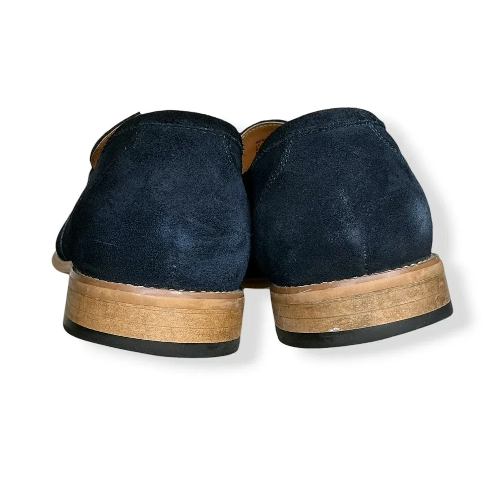 Stacy Adams Penny Loafers Mens 12M Blue Suede Leather Colfax Moc Toe